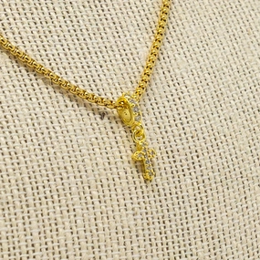 Lydia Rhinestone Cross Necklace Premium Jewelry Weekend Look