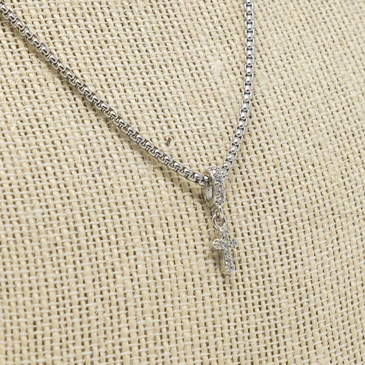 Lydia Rhinestone Cross Necklace Chic Event Polished Piece