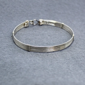 Smooth Sterling Silver Wire Wrapped Stackable Bracelet  SSSSSSSS Dependable Mixes