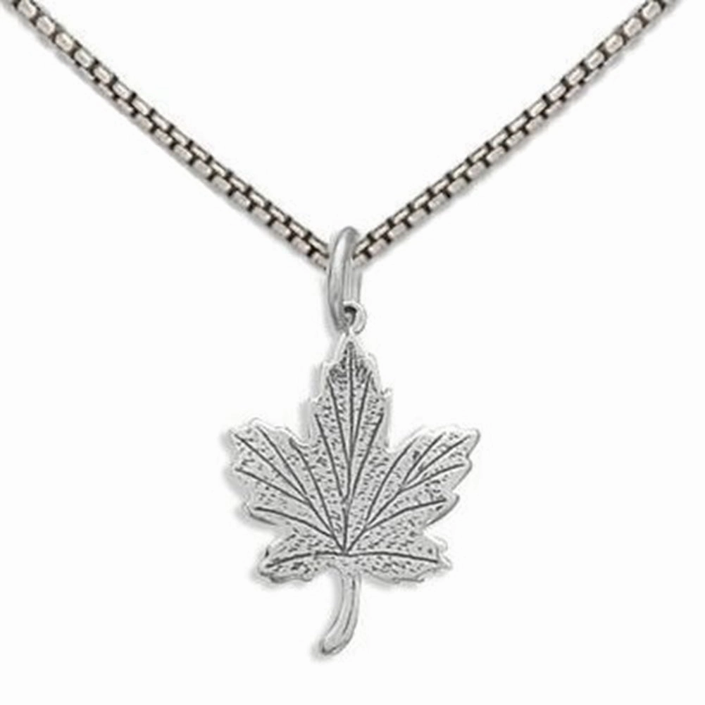 Maple Leaf Charm Necklace Sterling Silver - Includes Chain handmade touch