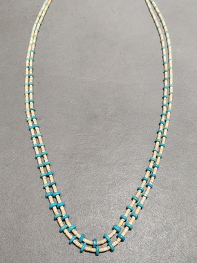 Marilyn Moquino Kewa TQ Melon Necklace - Handmade Native American Distinctive pieces
