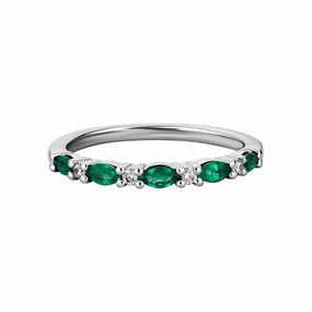 Marquise Emerald & Diamond Band Contemporary Feature