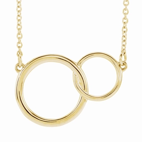 For All Chic Adornment You   Me Plain Necklace in Yellow Gold