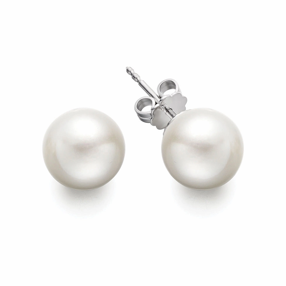 Bremer Jewelry Solitaire/Stud Akoya Cultured Pearl Earrings in 14K White Gold Stylish Trinket Corporate Decoration