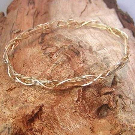 Precisely Viewed Kid-Safe Medium Grapevine 14kt Gold Filled Wire Wrapped Bracelet