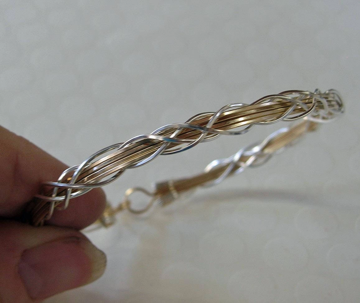 Medium Two-Tone Grapevine Silver Over Gold Wire Wrapped Bracelet Heartwarming Find Worldwide Available