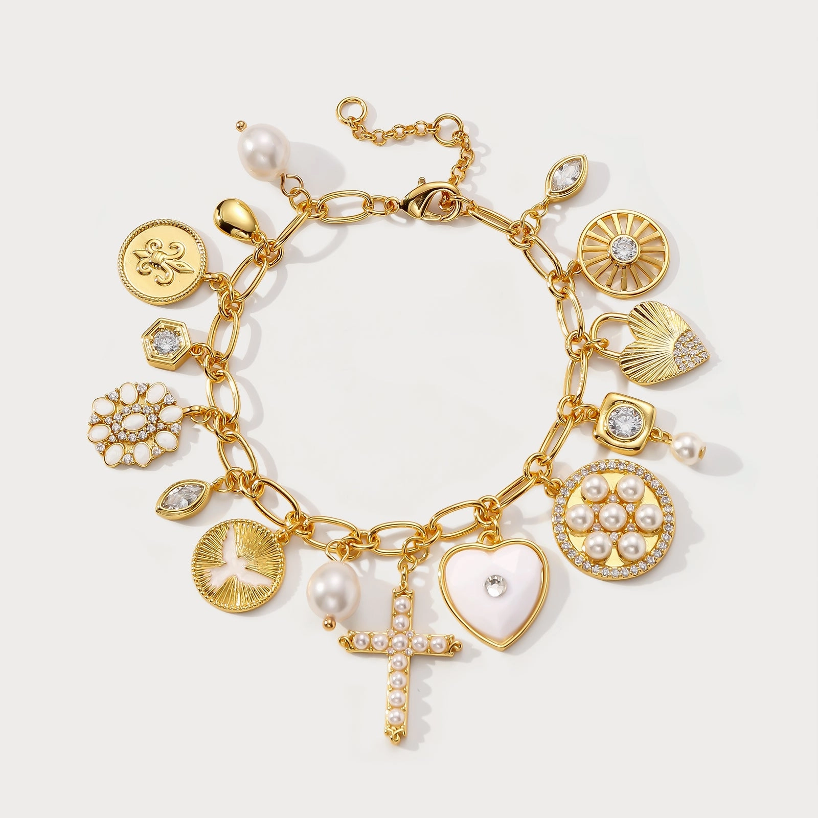 Allure Touch Trendy Edge Vintage Cross Charm Bracelet
