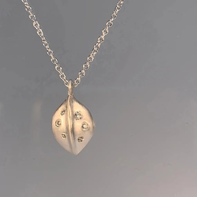 Split Leaf Necklace - Silver   Diamonds Modern Classic