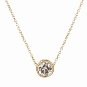 Timeless Solitaire Necklace - 18k/14k Gold   1 ctw Reclaimed Diamond All ages Vintage Adornment