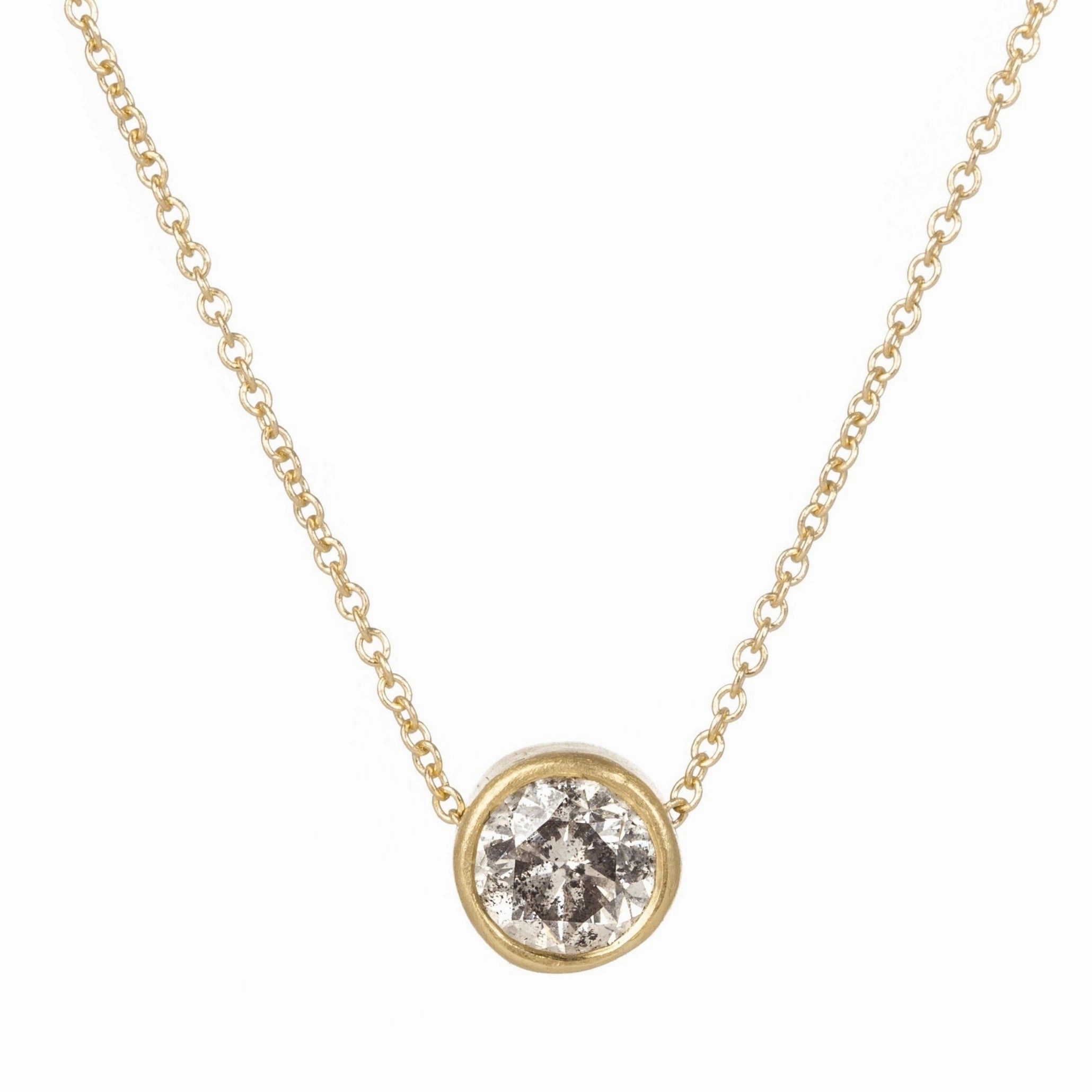 Timeless Solitaire Necklace - 18k/14k Gold   1 ctw Reclaimed Diamond Budget-Friendly Piece