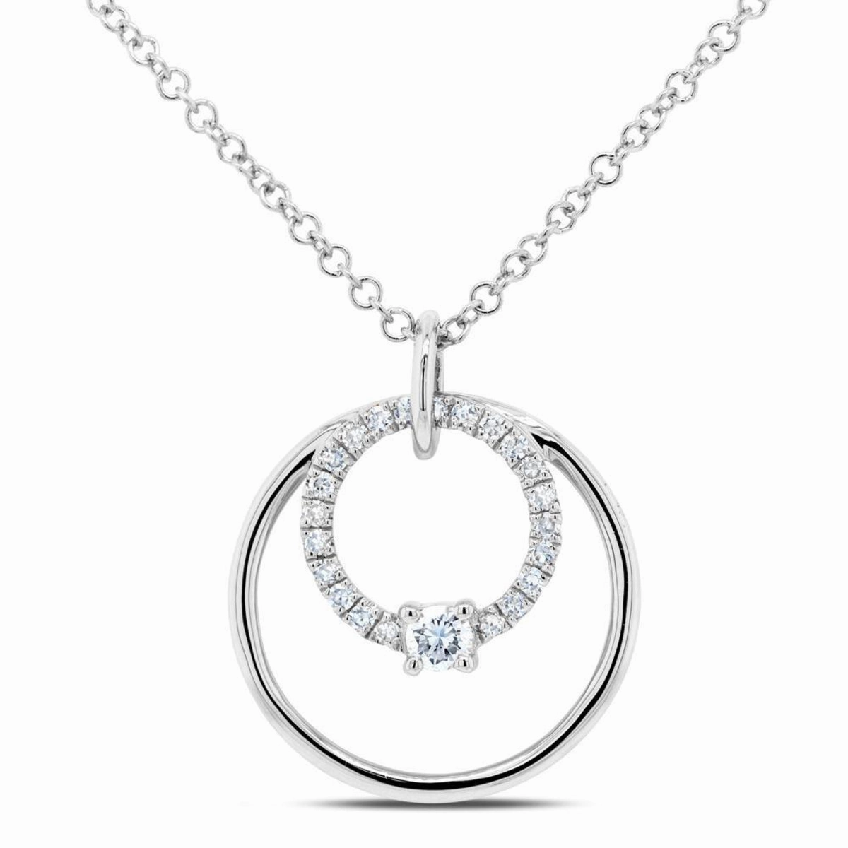 You   Me Diamond Necklace in White Gold Soft Touch