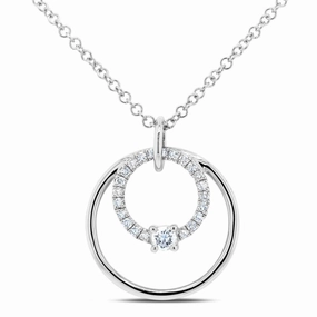 You   Me Diamond Necklace in White Gold Soft Touch