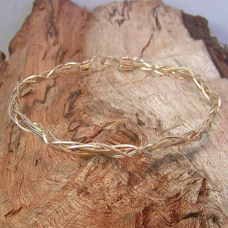 Engaging Quality Thin Grapevine 14kt Gold Filled Wire Wrapped Stackable Bracelet