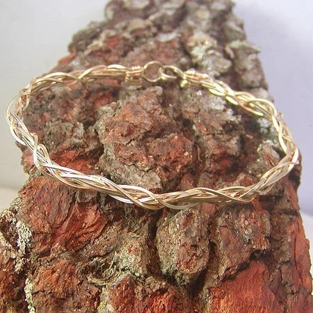 Profound Composites Thin Grapevine 14kt Gold Filled Wire Wrapped Stackable Bracelet