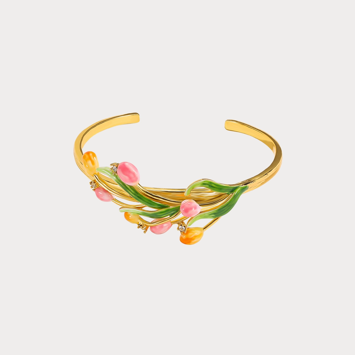 Enamel Tulip Cuff Bracelet Outstanding Element Limited Story