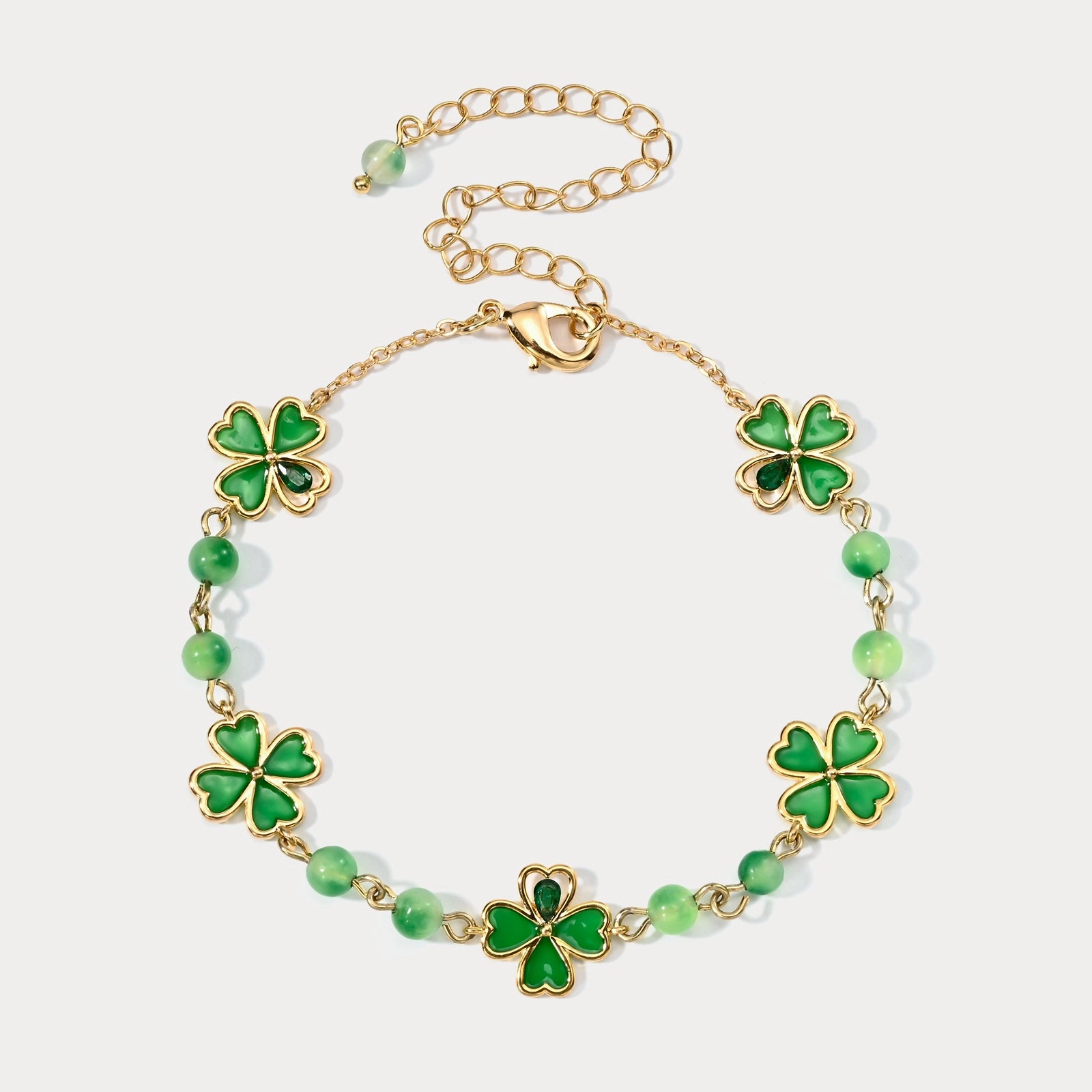 Speedy Shipping Wide Array Four Leaf Clover Beads Bracelet