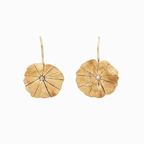 Petite Pennywort Earrings Gold Fill Bronze Limited Edition Substantial Piece Unique Vibe