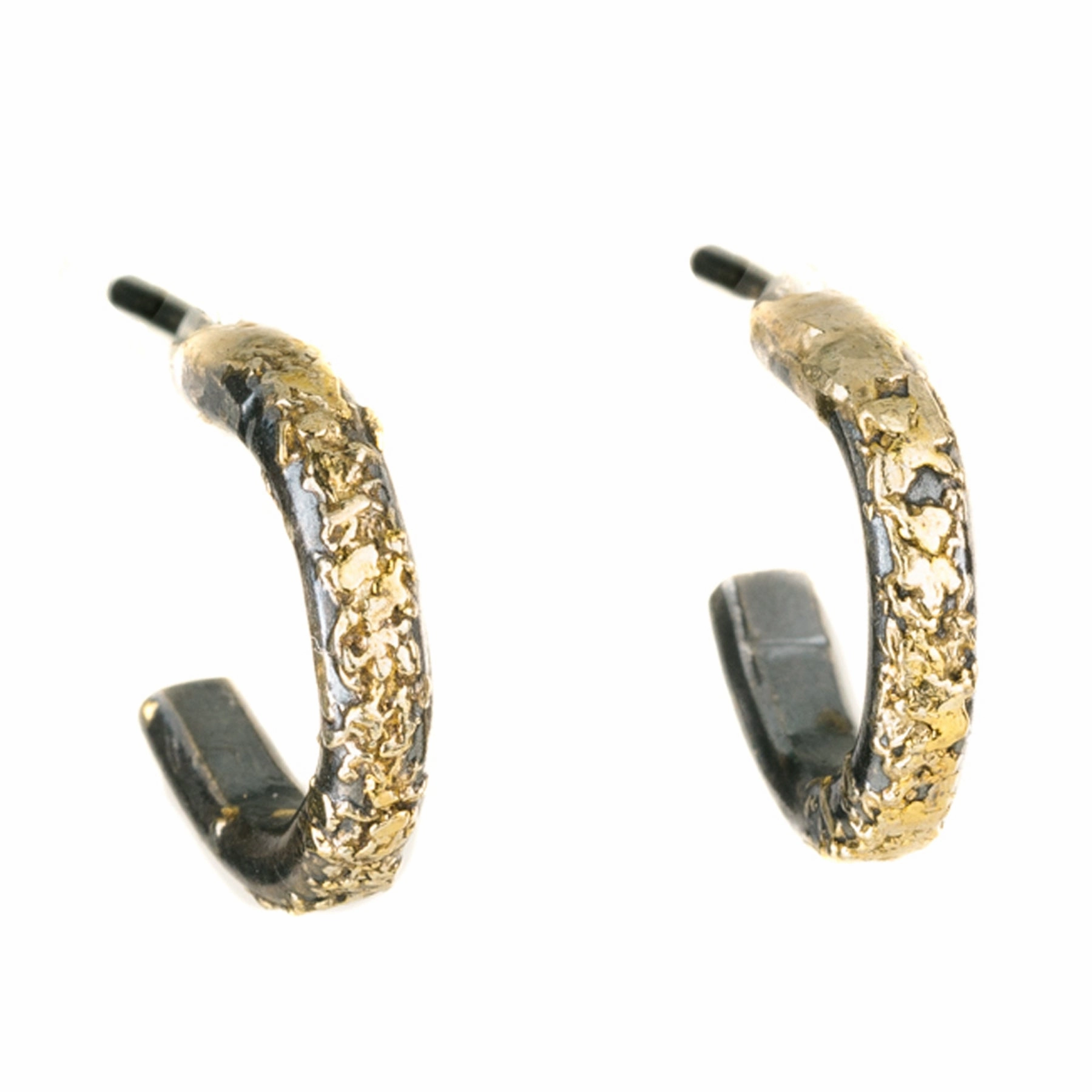 Vintage Aesthetic Miniest Hoop Earrings - 18k Gold, 22k Gold Dusted, Oxidized Silver