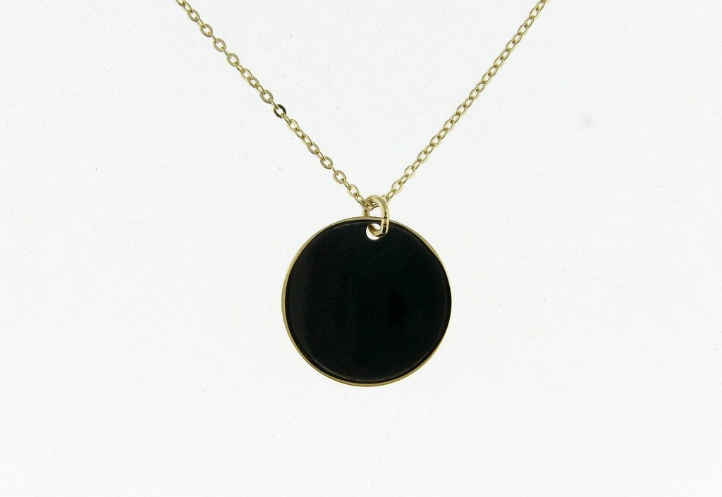 Son Gift Contemporary Adornment You Are My Sunshine Mini Disc Necklace in Yellow Gold