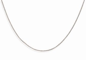 Premium Finish Seasonal Finish Sterling Silver Heavy Cable Chain Necklace 13 inch Adjustable - Made in the USA