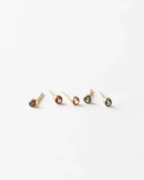 Mini Aura Birthstone Studs Bold Layering
