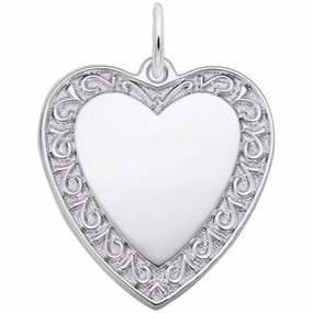 Fashionable Edge Scrolled Classic Heart Charm