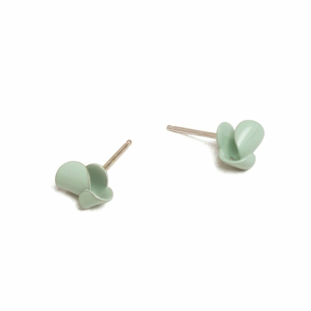 Small Folded Studs - Moss Round Trinket