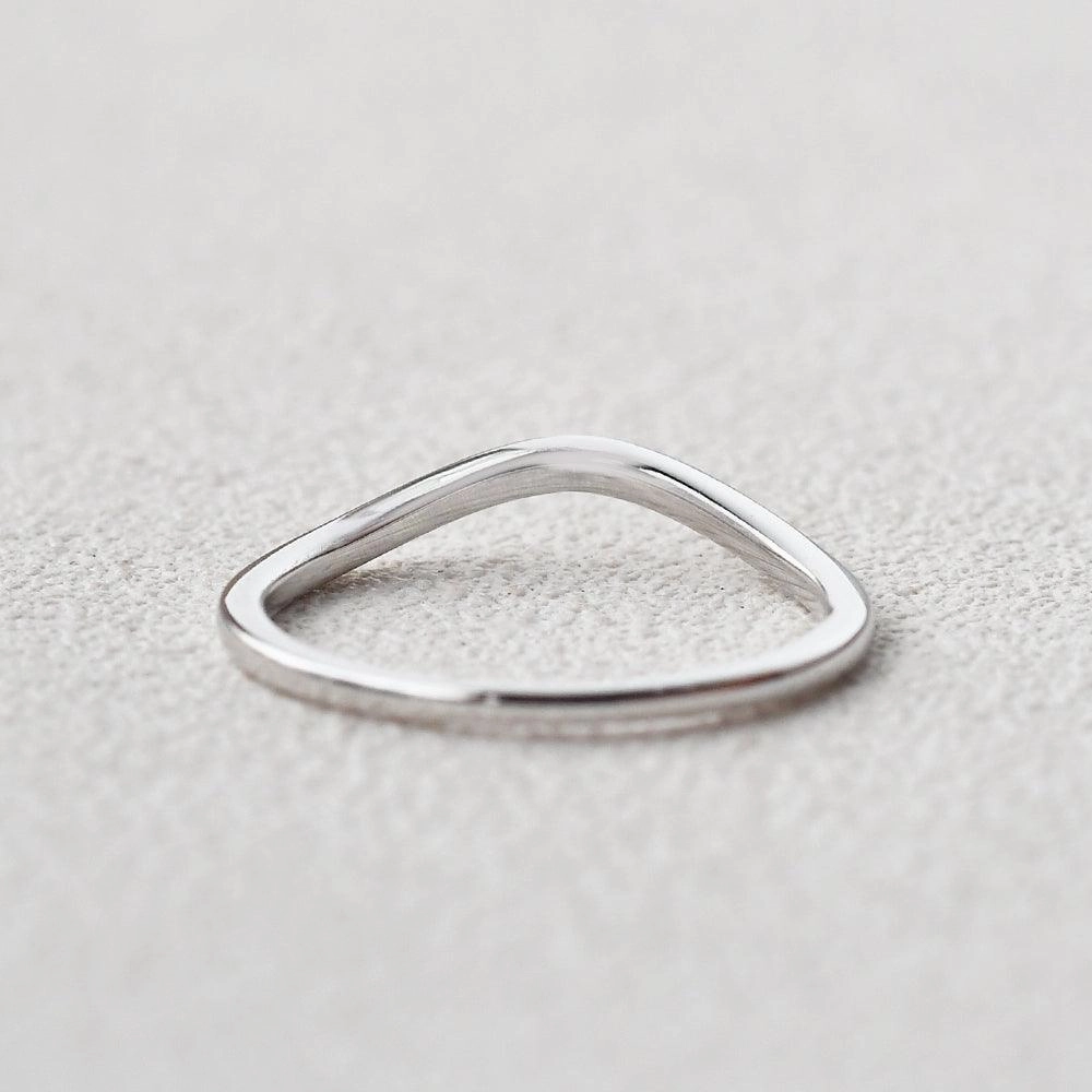 Soft color Minimalist Wave Rose Gold Promise Ring