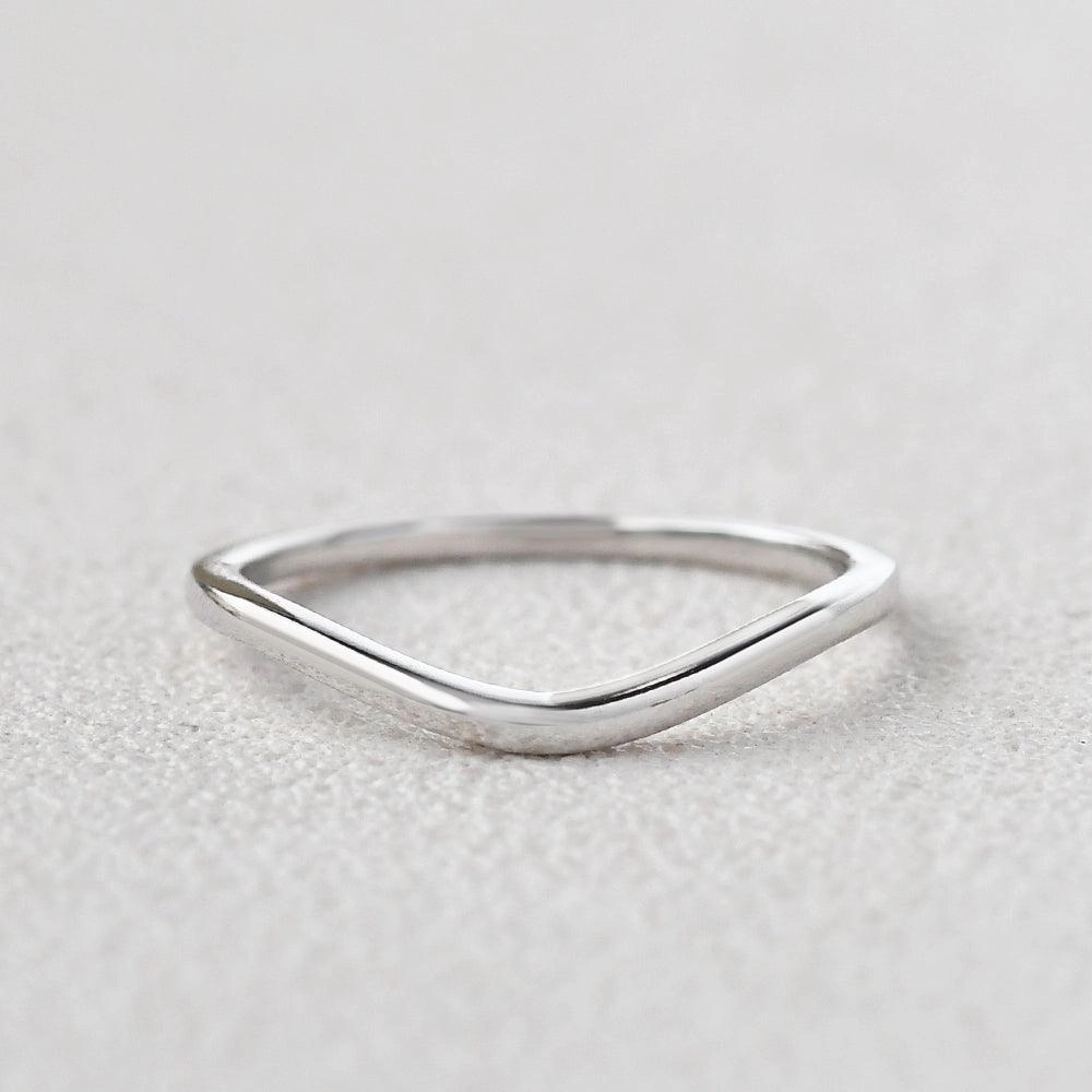 Minimalist Wave Rose Gold Promise Ring Casual Gift Autumn Accent
