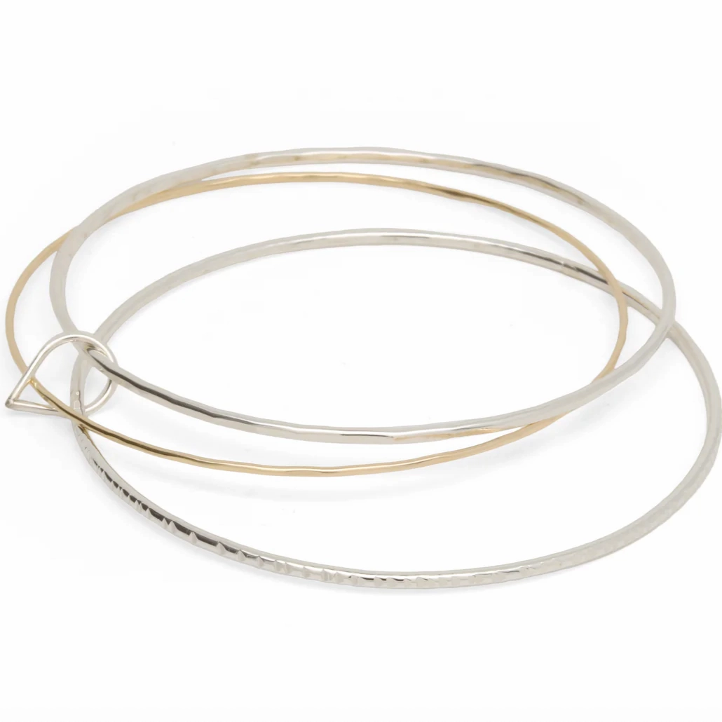 Mixed Metals Triple Bangle Bracelets - FINAL SALE Historical Homage Seasonal Switch