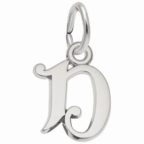 Curly Initial D Accent Charm Petite Glam Evening Accessory