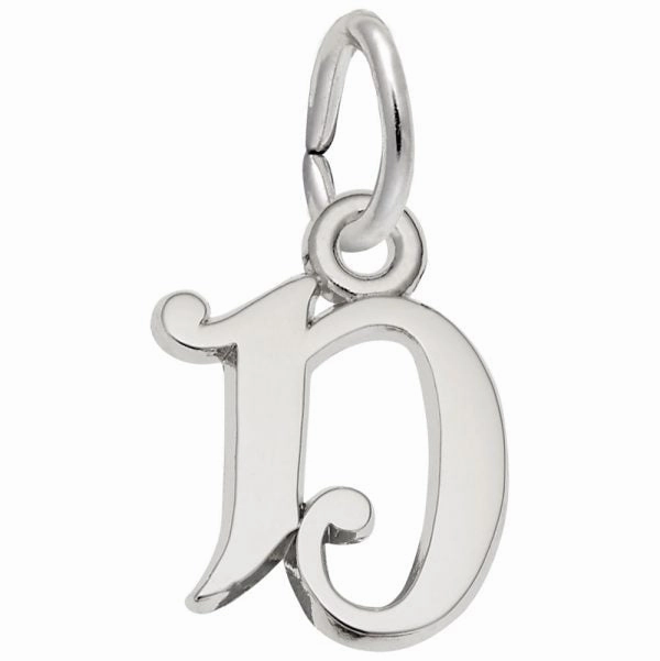 Curly Initial D Accent Charm Petite Glam Evening Accessory