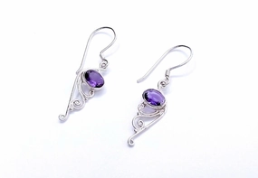 Refined Charm Gloss Moment Sterling Silver Earrings with Stone