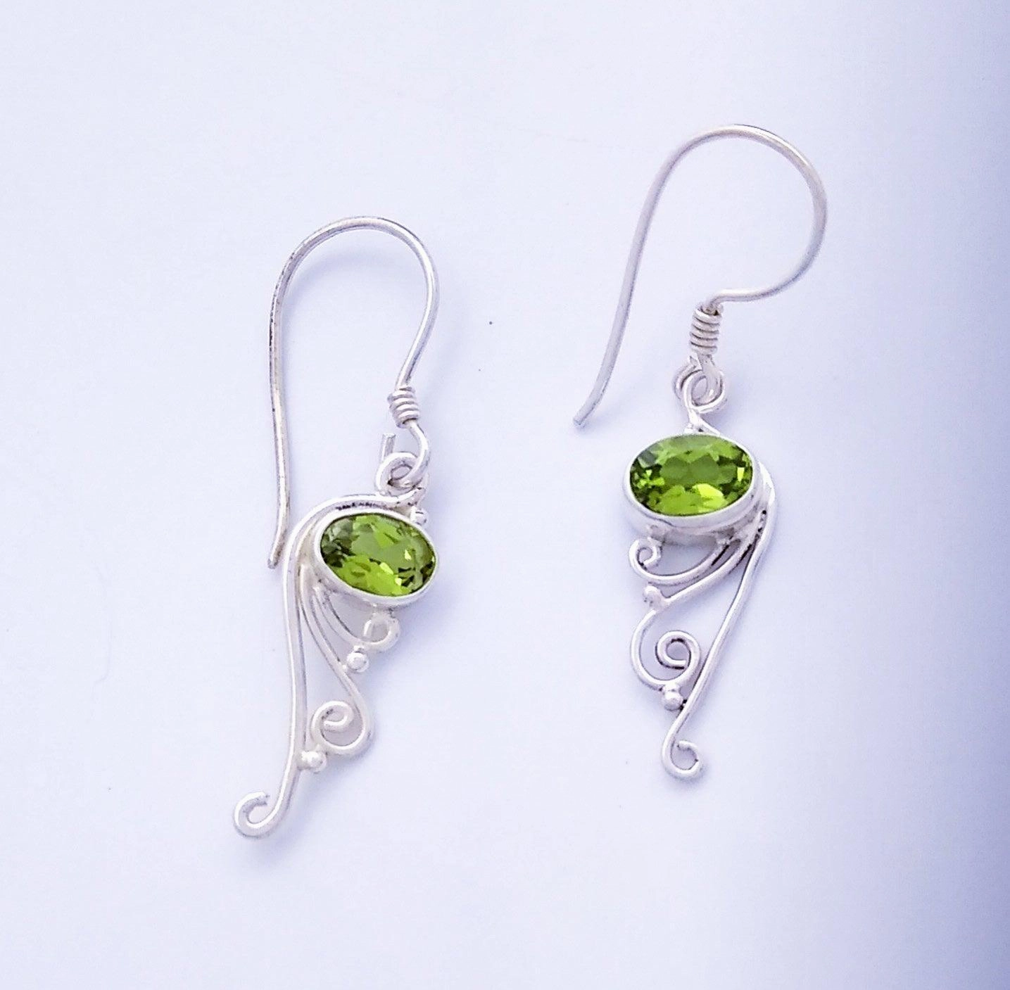 Bright Sparkle Sterling Silver Earrings with Stone