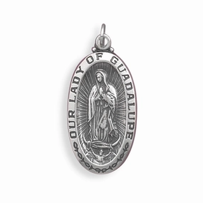 Vintage Style Eye-catching Design Our Lady of Guadalupe Medallion Charm - Made in the USA