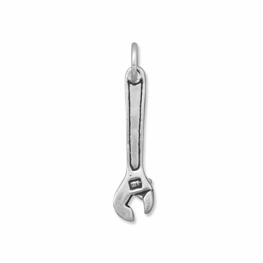 Wrench Charm Sterling Silver Highlight Feature