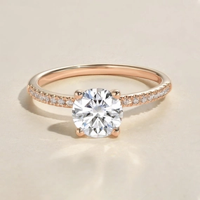 1.0ct Round Moissanite Four-Prong Classic Solitaire Ring Chic Highlight