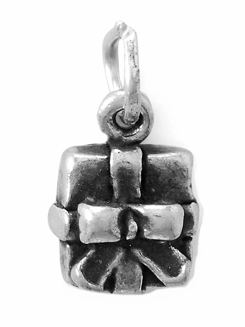 Glam Vibe Subtle Charm Present Gift Charm Small Antiqued Sterling Silver