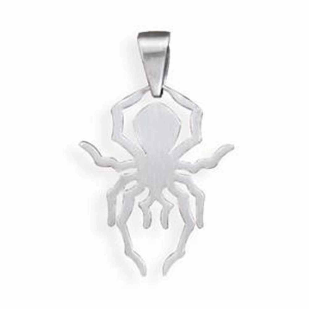 Spider Pendant 316L Surgical Stainless Steel Hypoallergenic, Pendant Only bright light