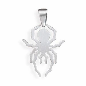 Spider Pendant 316L Surgical Stainless Steel Hypoallergenic, Pendant Only bright light