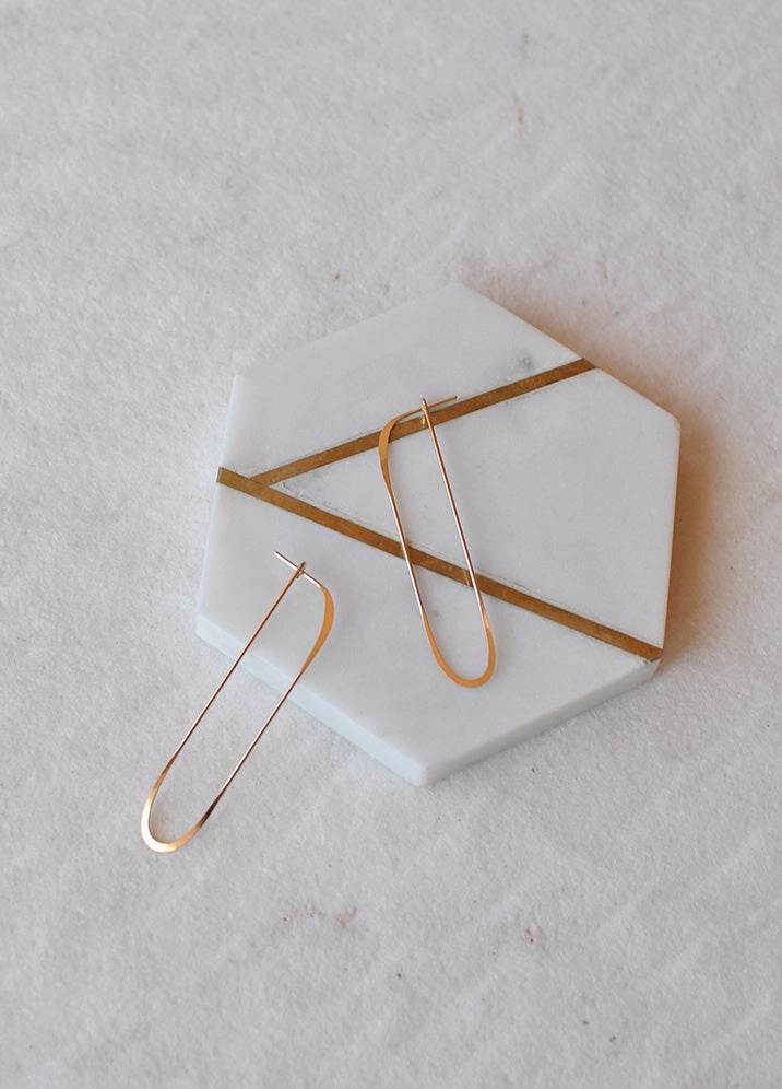 Long Oval Earrings Star-Shaped Adornment Classic Element