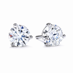 Stylish Choice Beautiful Feature Hearts On Fire 1ctw Round Solitaire/Stud Diamond Earrings in 18K White Gold (1.06ctw)