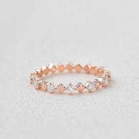 Formal Look Moissanite Cluster Rose Gold Band