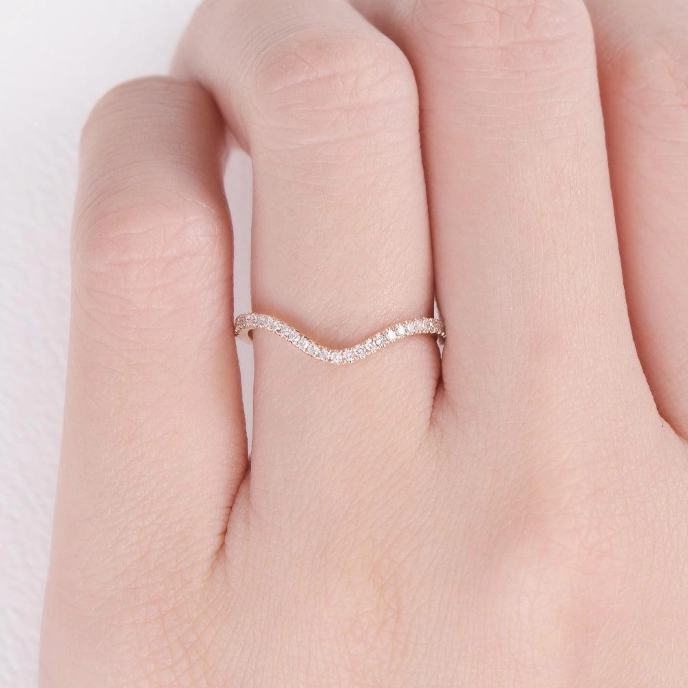 Moissanite Stacking Rose Gold Ring Sophisticated Appeal Classic Layers