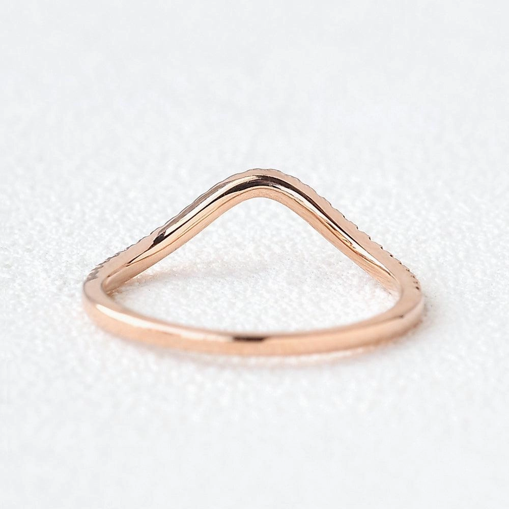 Bright Reflection Fashion Glow Moissanite Stacking Rose Gold Ring