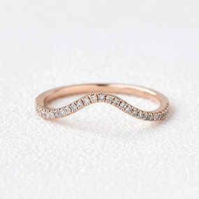 Moissanite Stacking Rose Gold Ring Elegant Accent Flawless Glow