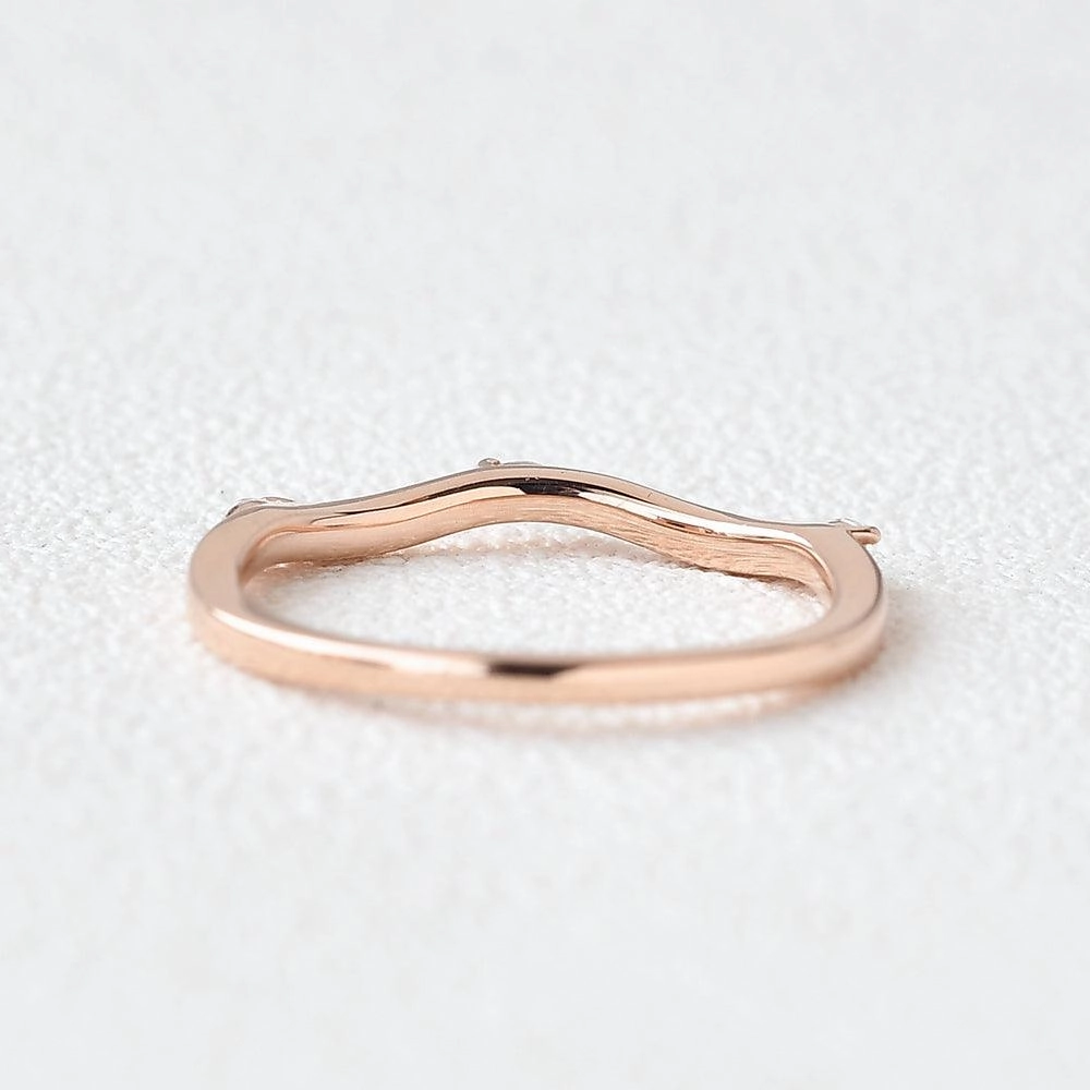 Moissanite Stacking Rose Gold Ring Shining Craft Cozy Layers