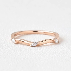 Chic Glimmer Moissanite Stacking Rose Gold Ring