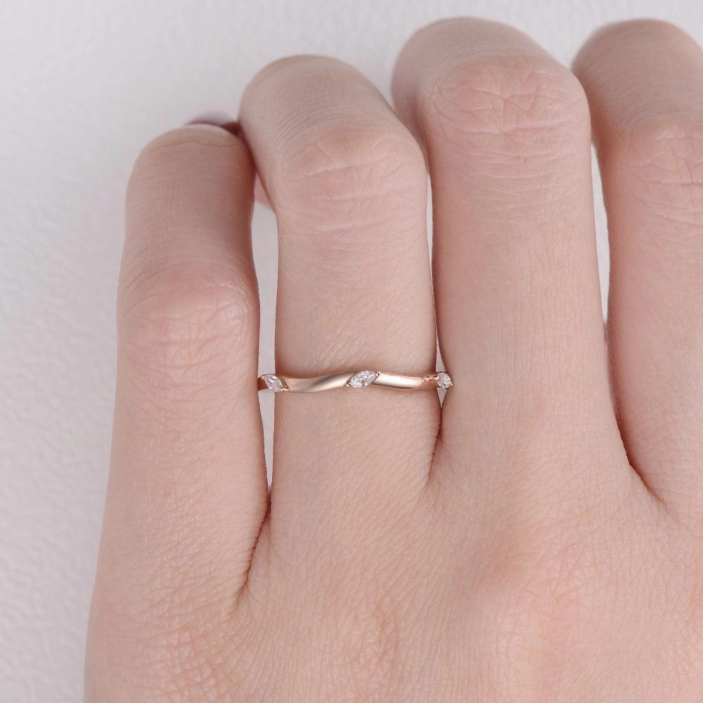 Moissanite Stacking Rose Gold Ring Luxury piece