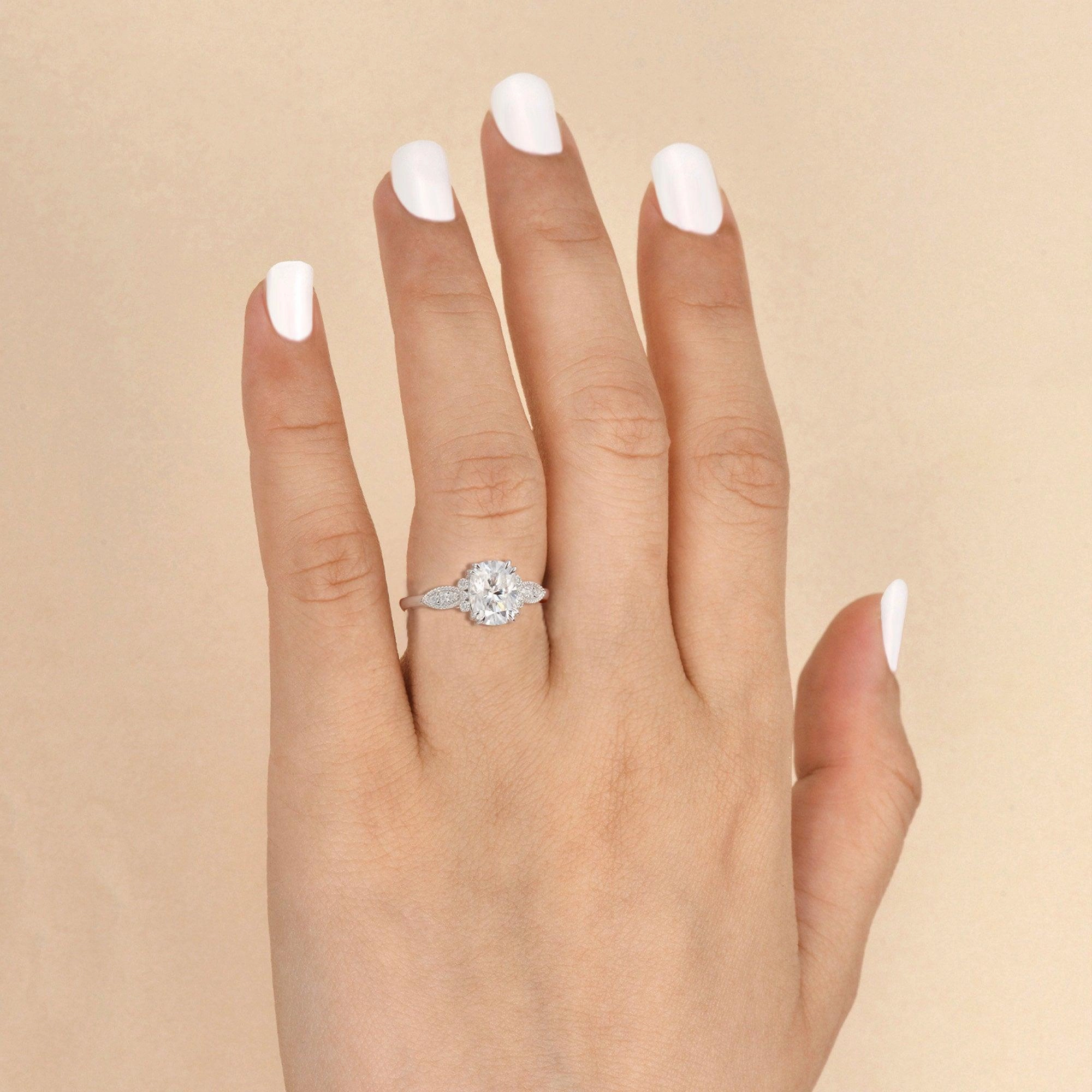 Moissanite Vintage Inspired Rose Gold Ring Dazzling Craft Fresh Detail